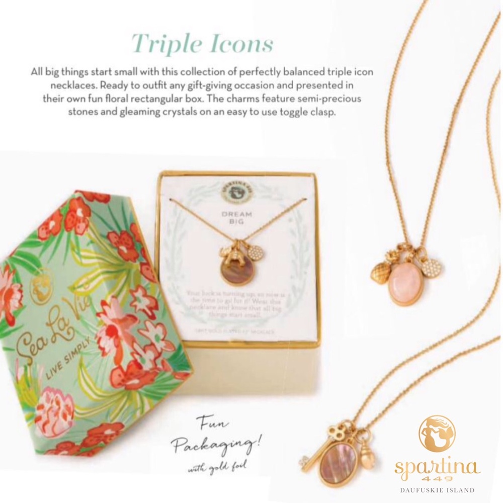 Spartina 449 Sea La Vie Triple Icon Charm Necklace 58$